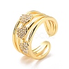 Heart Cubic Zirconia Cuff Finger Ring for Valentine's Day RJEW-C004-04-RS-3