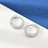 Brass Micro Pave Clear Cubic Zirconia Hoop Earrings EJEW-S277-09P-A-3