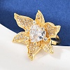 Brass Micro Pave Cubic Zirconia Adjustable Cuff Rings RJEW-C139-13G-2