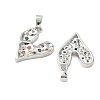Brass Micro Pave Clear Cubic Zirconia Pendants KK-B139-03P-2