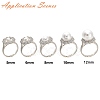 Flower Brass Micro Pave Clear Cubic Zirconia Cuff Ring Settings KK-D378-32P-6