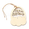 DIY Egg Shape Handmade Hollow Out Graffiti Wood WOOD-G007-03-3