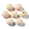 Unfinished Natural Wood European Beads WOOD-S045-148-1