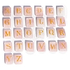 26Pcs 26 Styles Rectangle Natural Rose Quartz Lettern Stones PW-WG36204-04-1