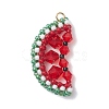 TOHO Glass Seed Beaded Watermelon Pendants PALLOY-MZ01124-1