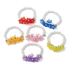 6Pcs 6 Colors Glass Pearl Beaded Stretch Bracelets Set BJEW-JB10042-1