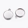 Tarnish Resistant 304 Stainless Steel Pendant Cabochon Settings STAS-K146-054-14mm-1