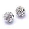 Rack Plating Brass Cubic Zirconia Beads ZIRC-S001-10mm-A02-2
