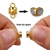 Column Brass Magnetic Clasps with Loops KK-M064-G-NR-4
