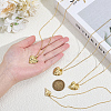 4Pcs 4 Styles Valentine's Day Brass Textured Heart Pendant Cable Chain Necklaces for Women NJEW-PH0001-53-3
