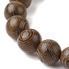 Natural Wood Round & Synthetic Turquoise Turtle Beaded Stretch Bracelet for Women BJEW-JB09700-06-4