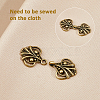 SUPERFINDINGS 12Sets 6 Styles Tibetan Style Zinc Alloy Hook Button FIND-FH0009-29-5