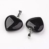 Natural Black Agate Pendants X-G-G956-B04-FF-2