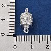 Brass Micro Pave Clear Cubic Zirconia Hollow Column Connector Charms KK-A230-05F-S-3