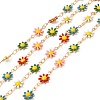 Daisy Brass Enamel Link Chains CHC-G018-01KCG-1
