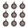 Tibetan Style Alloy Pendant Cabochon Settings TIBE-R295-055R-FF-1