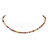 Faceted Round Natural Agate(Dyed & Heated) Beaded Necklaces for Women NJEW-JN04659-03-2