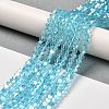 Transparent Electroplate Glass Beads Strands EGLA-A039-T2mm-B20-4