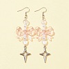 Bowknot & Heart Acrylic Dangle Earrings for Women EJEW-FZ00002-1