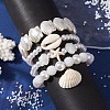 4Pcs 4 Style ABS Plastic Imitation Pearl Beaded Stretch Bracelets Set BJEW-JB10104-3