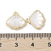 Brass Pave Shell Charms KK-G491-41G-3