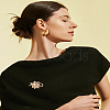 1Pc Zinc Alloy Rhinestone Brooches JEWB-LP0006-05G-1
