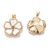 Real 18K Gold Plated Brass Micro Pave Clear Cubic Zirconia Beads Pendants ZIRC-M114-32G-C-2