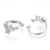 Brass Micro Pave Clear Cubic Zirconia Cuff Earrings EJEW-T046-23P-NF-3