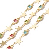Handmade Eco-friendly Brass Square & Star Link Chain CHC-E025-14G-1