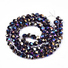Electroplate Transparent Glass Beads Strands EGLA-T019-06J-2