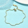 Twisted 304 Stainless Steel Bar Link Chains Bracelets for Women BJEW-D456-04G-1