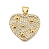 Brass Micro Pave Cubic Zirconia Pendants KK-K401-05C-G-1
