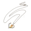 Heart with Word Best Wishes Zinc Alloy Pendant Necklaces for Christmas NJEW-M203-02B-GP-3