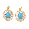 Brass Micro Pave Clear Cubic Zirconia Pendants KK-C172-22G-1