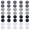 40Pcs 4 Colors Resin Rhinestone Beads RESI-ME0001-06-1