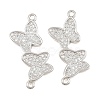 Brass Micro Pave Clear Cubic Zirconia Connector Charms CU-CBA908F-04P-06-1