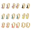 Brass Micro Pave Clear Cubic Zirconia Hoop Earrings EJEW-A132-12G-4
