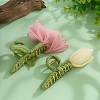2Pcs 2 Styles Zinc Alloy and Polyester Claw Hair Clips PHAR-GO0001-06-3