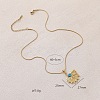 316 Surgical Stainless Steel with Synthetic Turquoise Sunflower Pendant Necklaces for Women EA3001-5