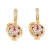 Brass Micro Pave Cubic Zirconia Fold Over Clasps KK-H538-01G-1