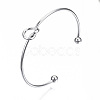 Tarnish Resistant 304 Stainless Steel Love Knot Cuff Bangle Making MAK-S073-001P-4