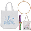 Flower Pattern DIY Canvas Women's Shoulder Bag Making Kits DIY-WH0349-356A-1