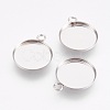 Tarnish Resistant 304 Stainless Steel Pendant Cabochon Settings STAS-F167-11P-1
