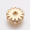 Brass Micro Pave Cubic Zirconia Bead Spacers ZIRC-E143-21G-1