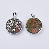 Natural Unakite Pendants G-K234-E18-2