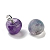 Natural  Fluorite Teacher Apple Charms G-Z022-02A-P-2