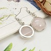 Fashion Natural Rose Quartz Earrings EJEW-E003-2-2