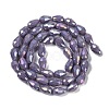 Opaque Solid Color Electroplate Glass Beads Strands EGLA-N013-P4mm-B09-2