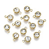 PVD Vacuum Plating 201 Stainless Steel Rhinestone Charms X-STAS-S068-04G-2