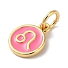 Real 18K Gold Plated Brass Enamel Charms KK-L216-001G-H-3